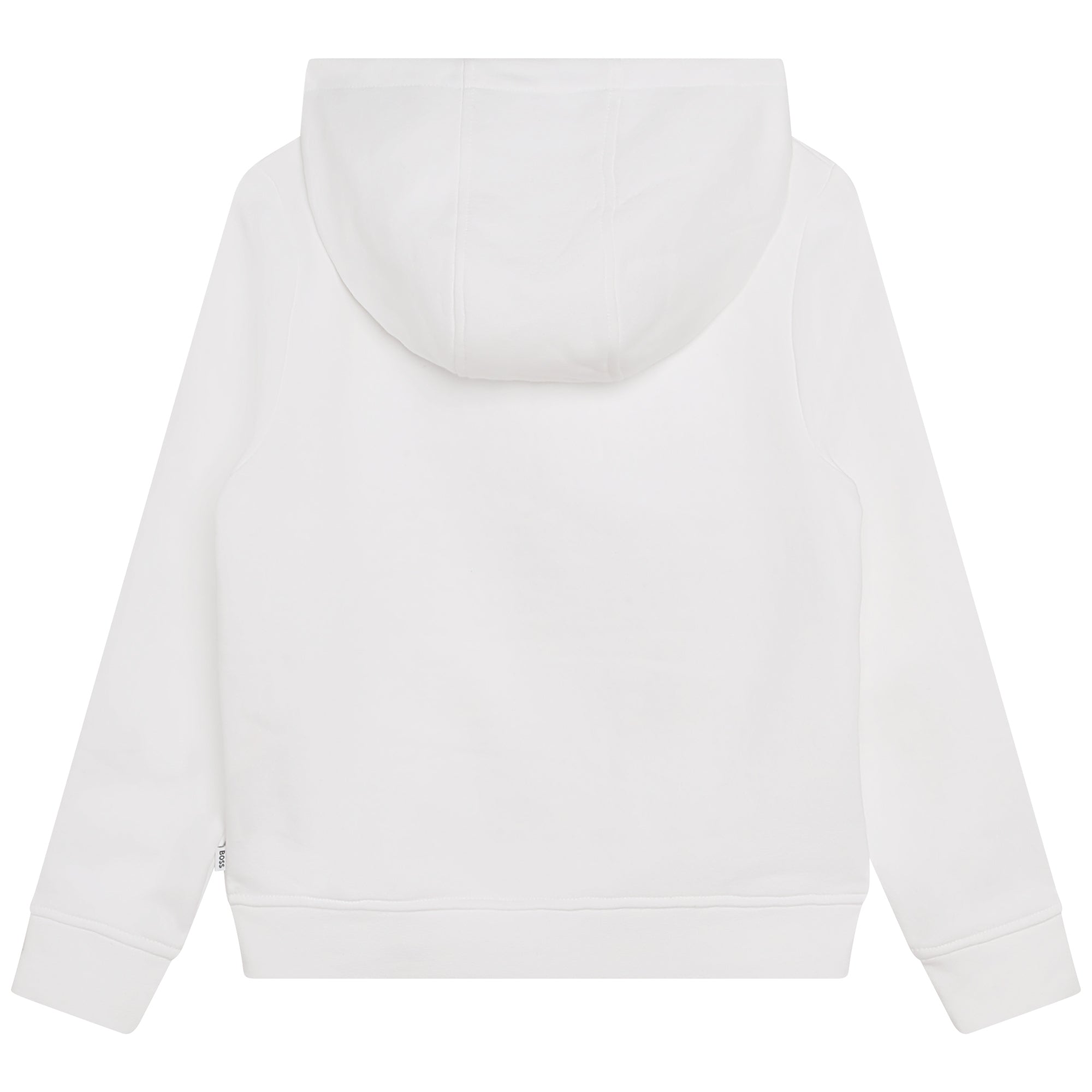 Boys White Hooded Cotton Sweatshirt