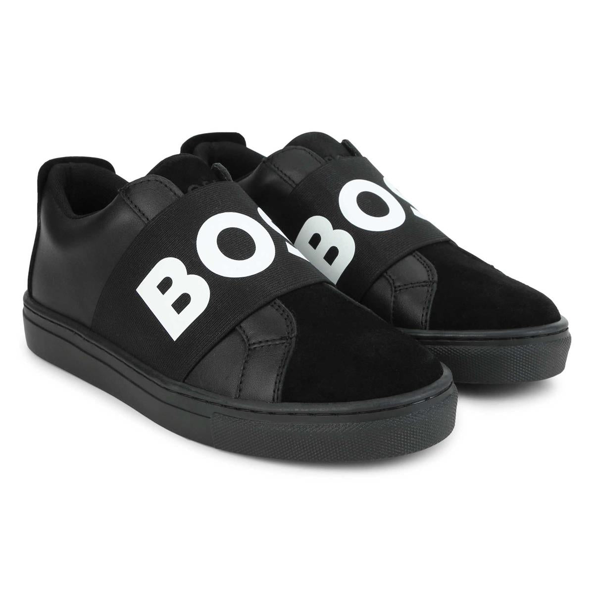 Boys Black Logo Shoes