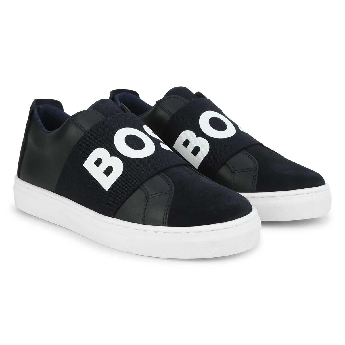 Boys Black Logo Shoes