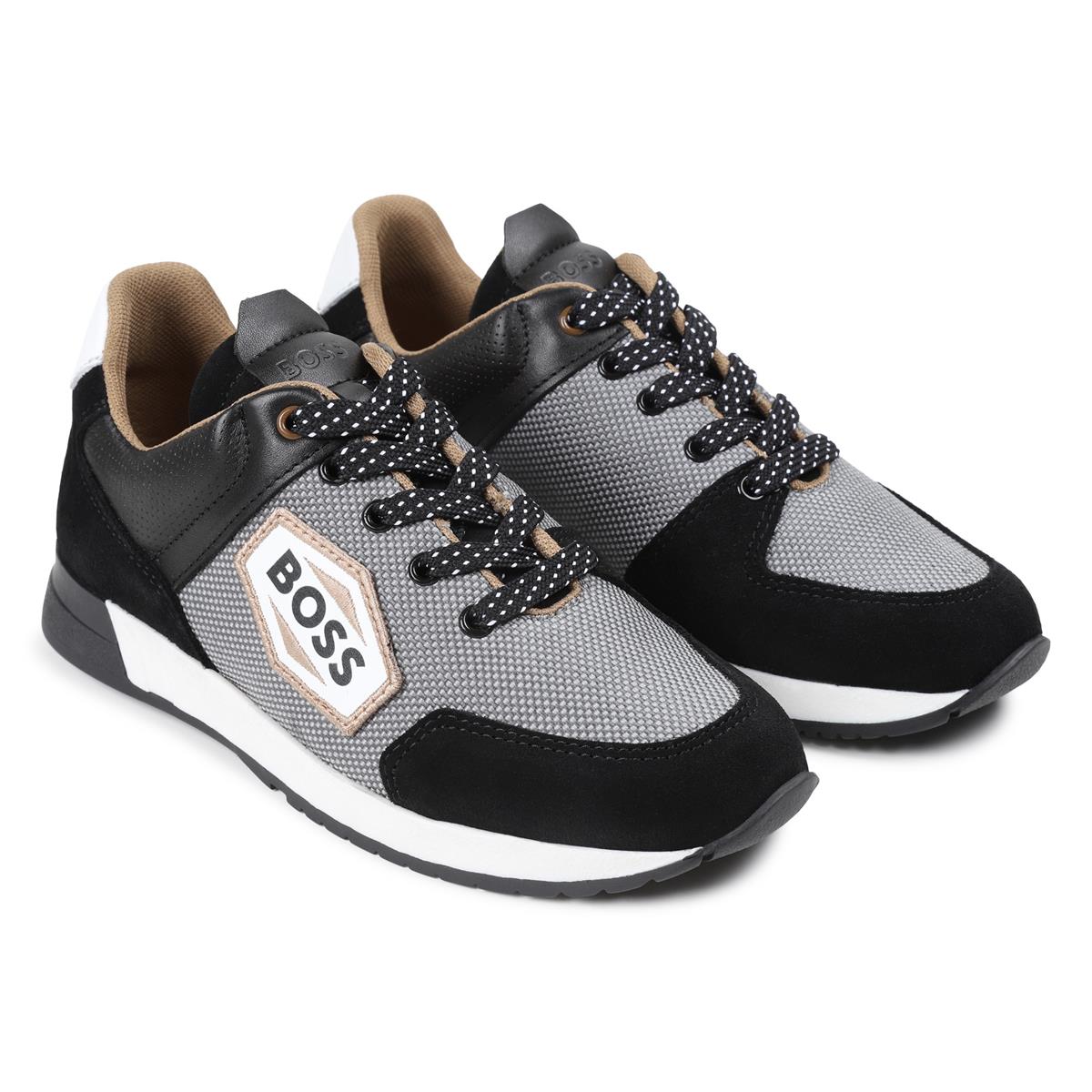 Boys Black Logo Shoes