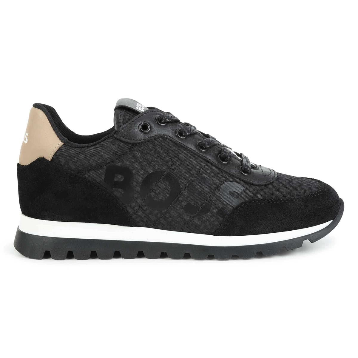 Boys Black Logo Shoes