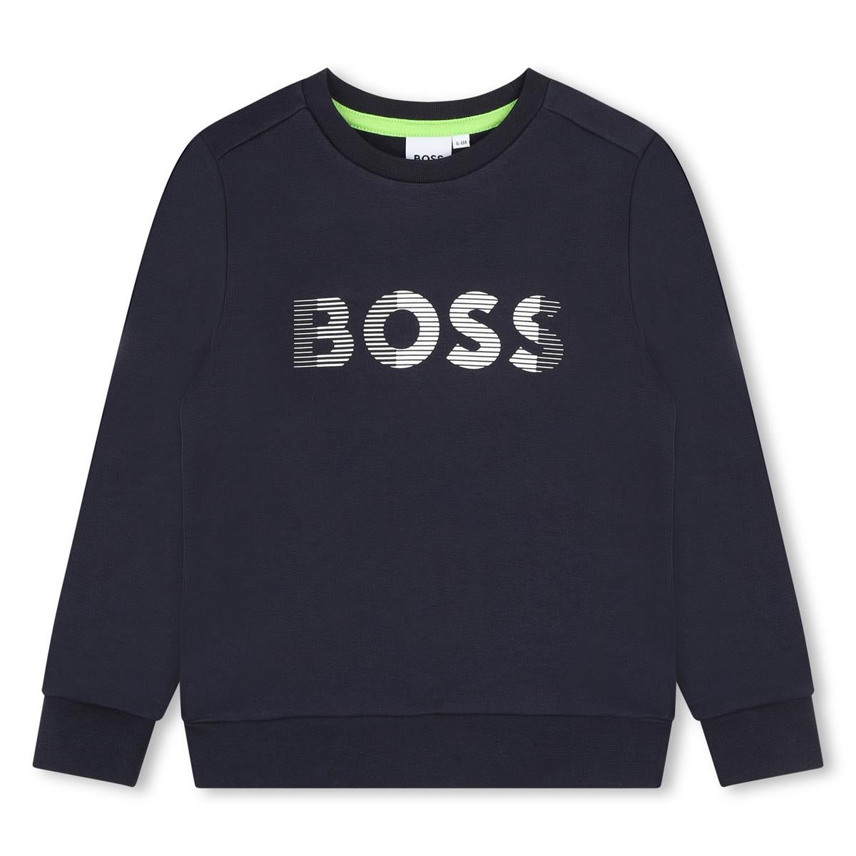 Boys Blue Logo Cotton Sweatshirt