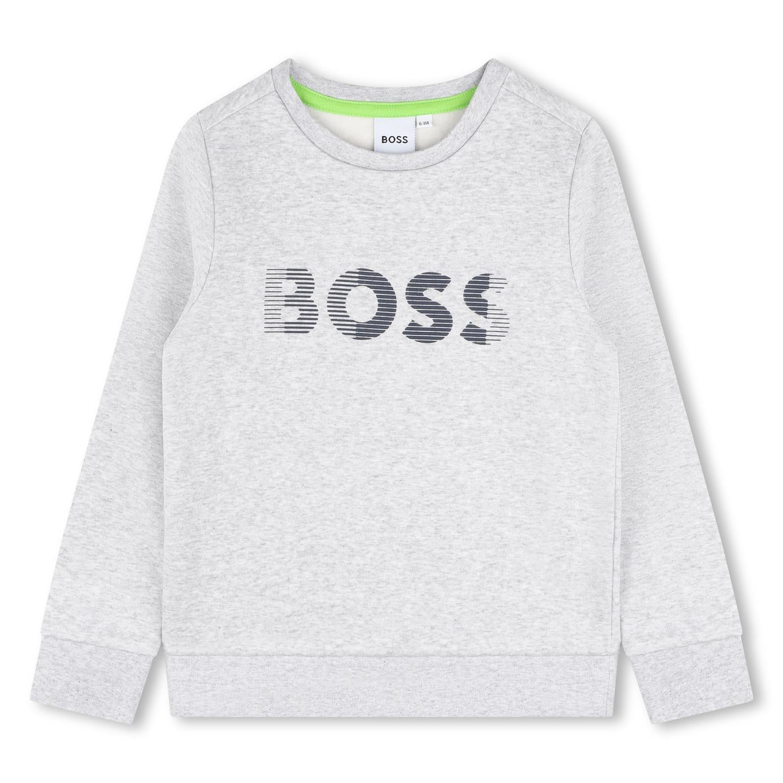 Boys Grey Logo Cotton Sweatshirt