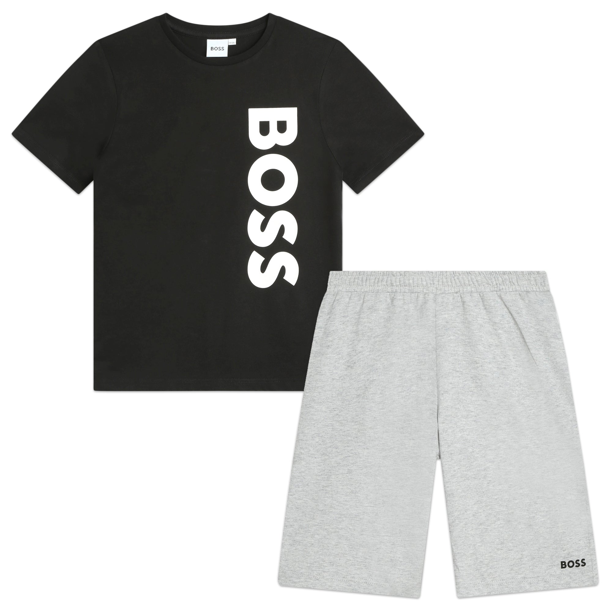 Boys Black Logo Cotton Set