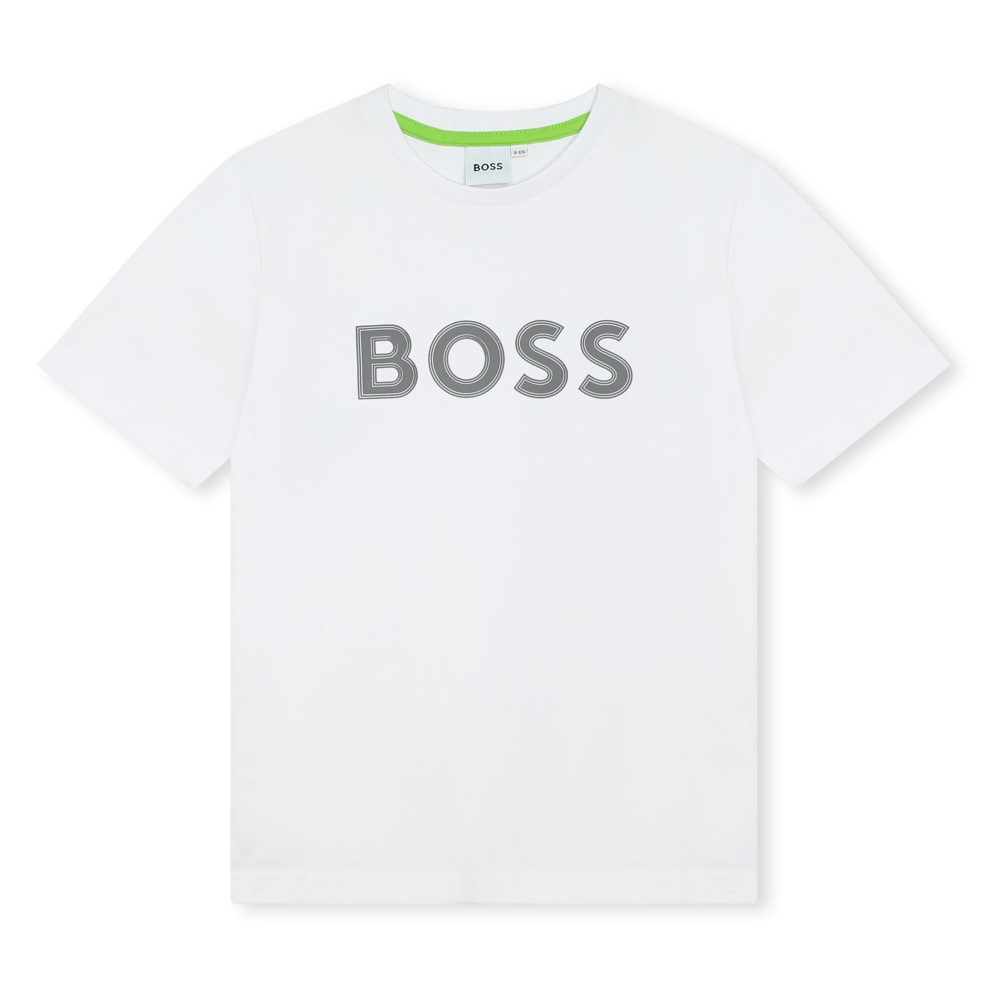 Boys White Logo Cotton T-Shirt