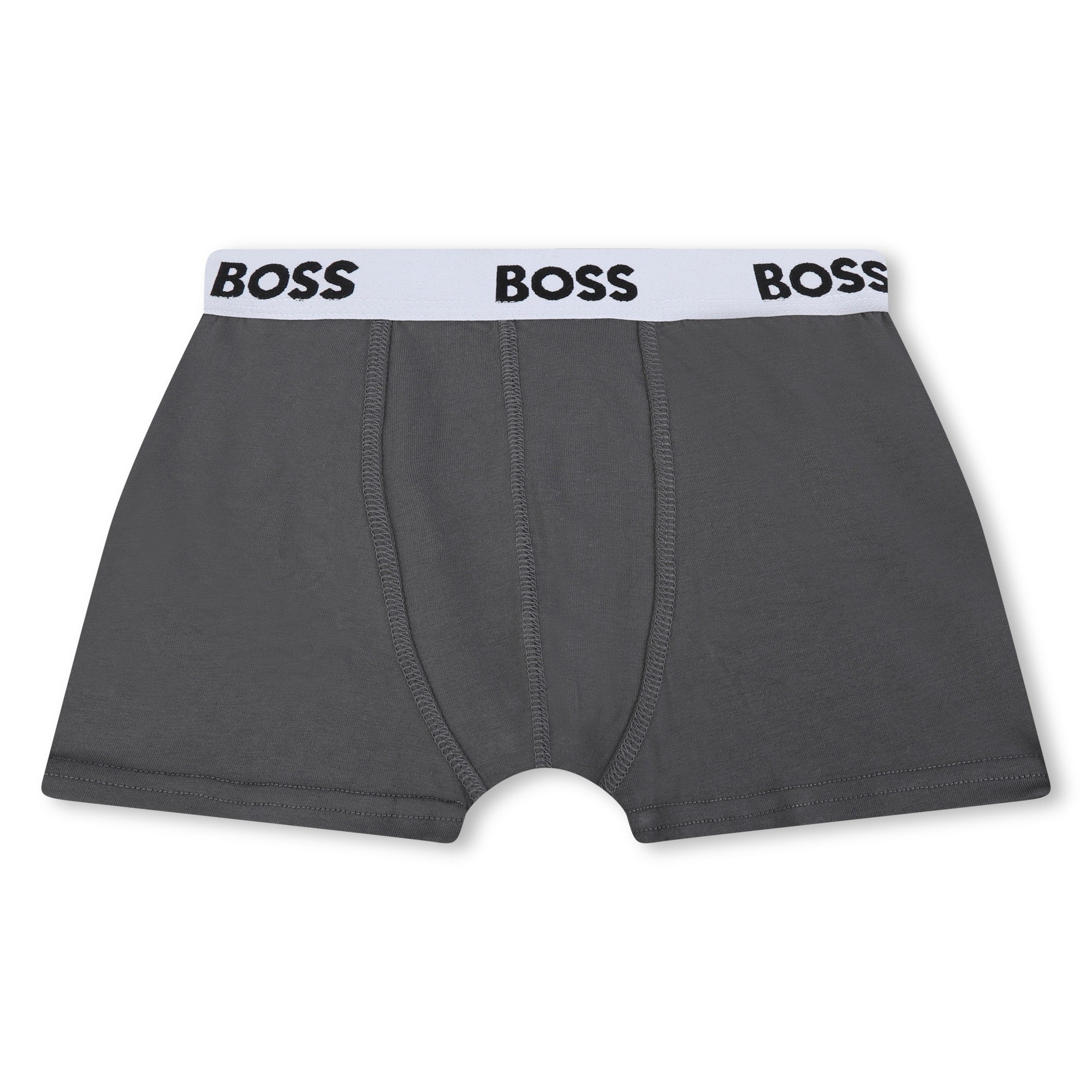 Boys Grey Cotton Underwear Set(2 Pack)