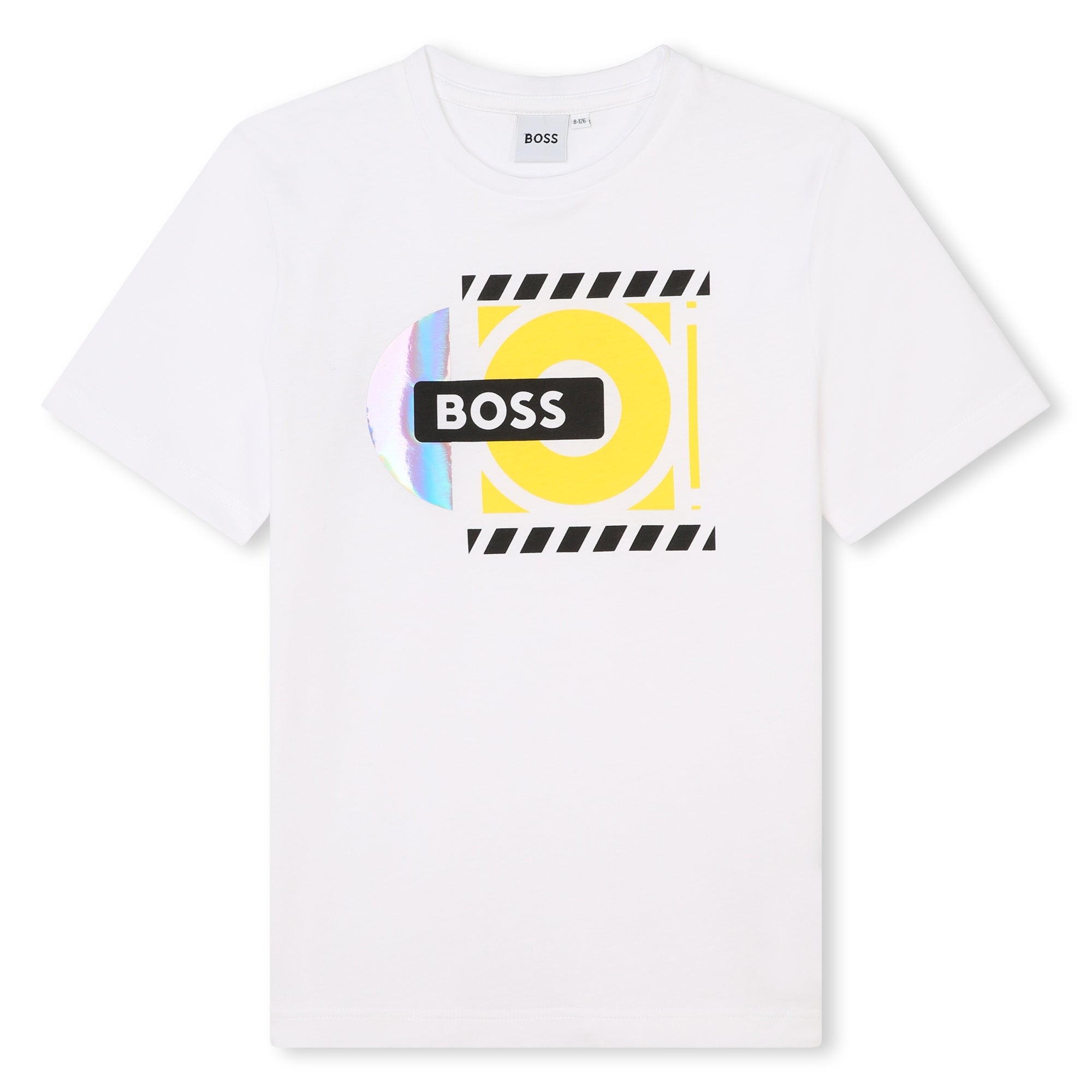 Boys White Logo Cotton T-Shirt