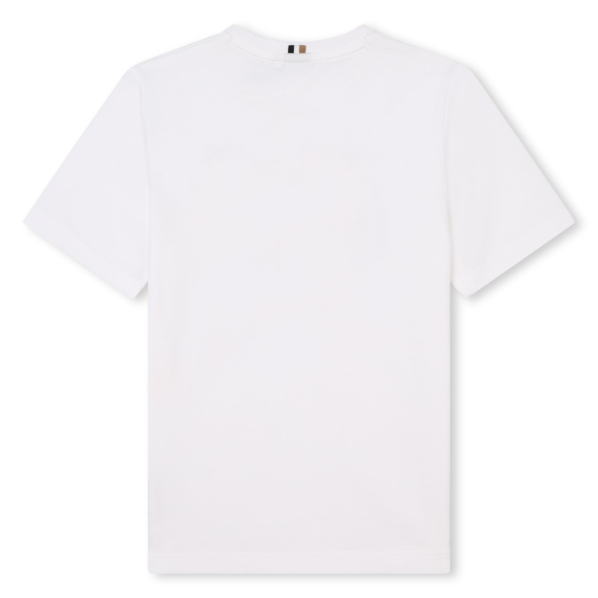 Boys White Logo Cotton T-Shirt