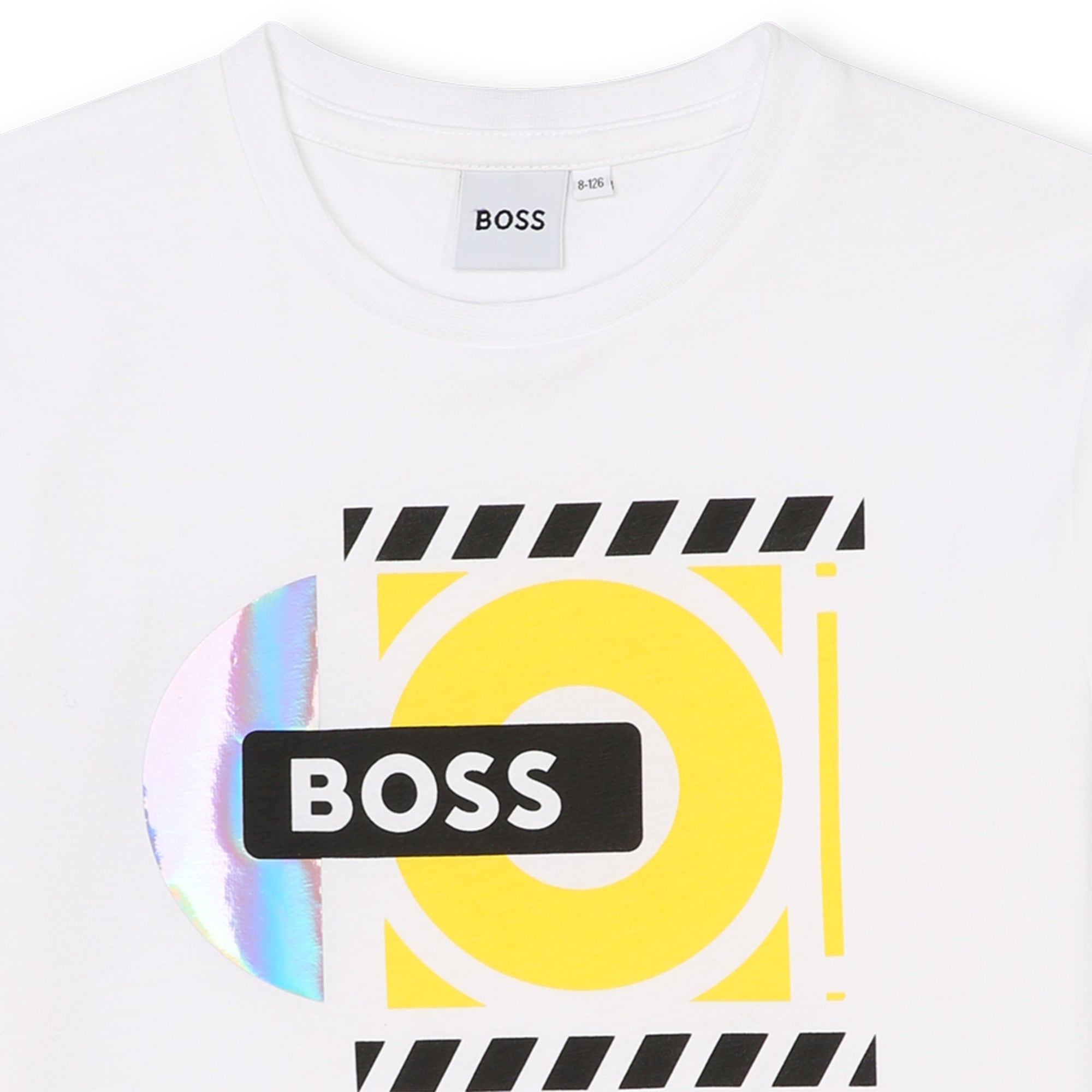 Boys White Logo Cotton T-Shirt