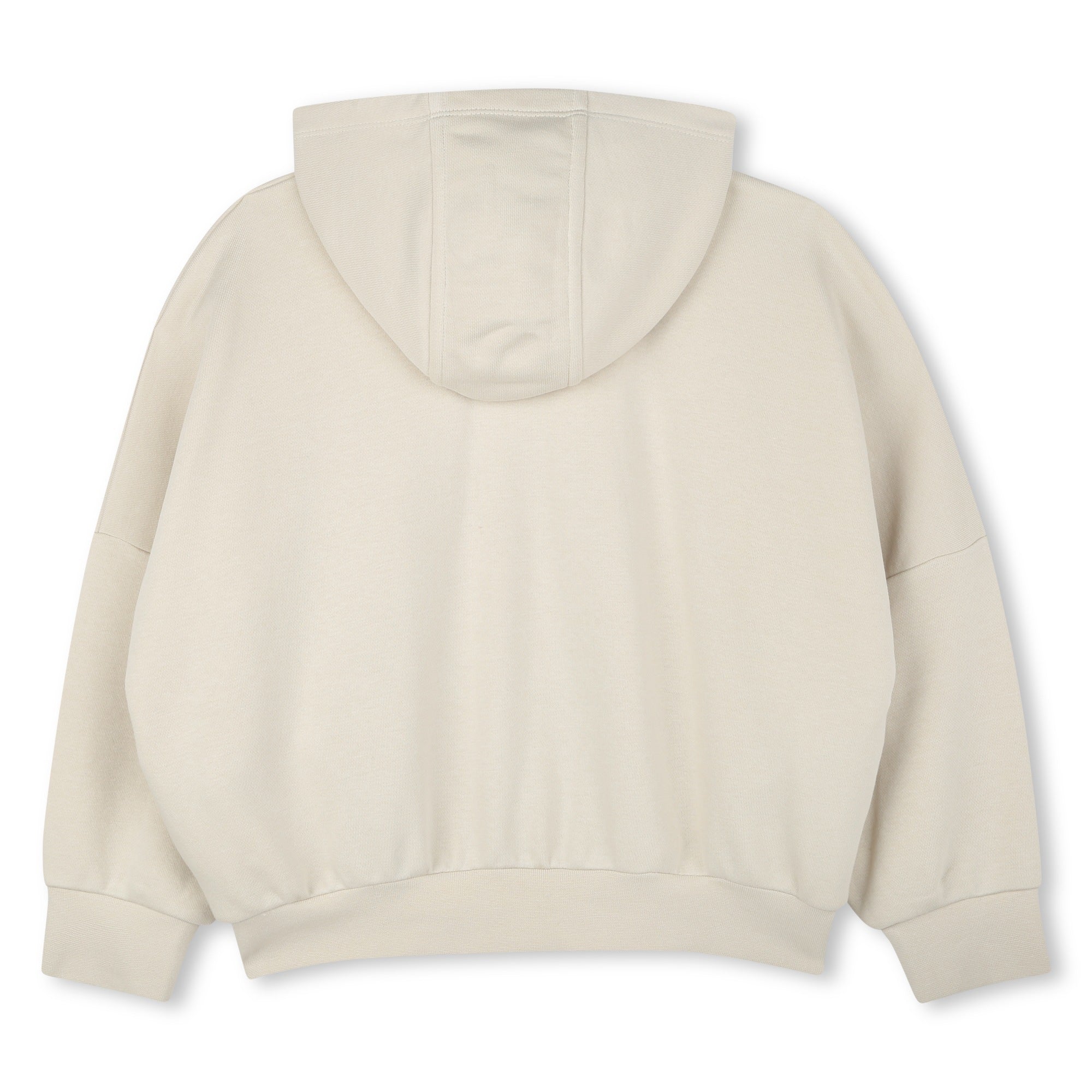 Girls Ivory Cotton Zip-Up Top