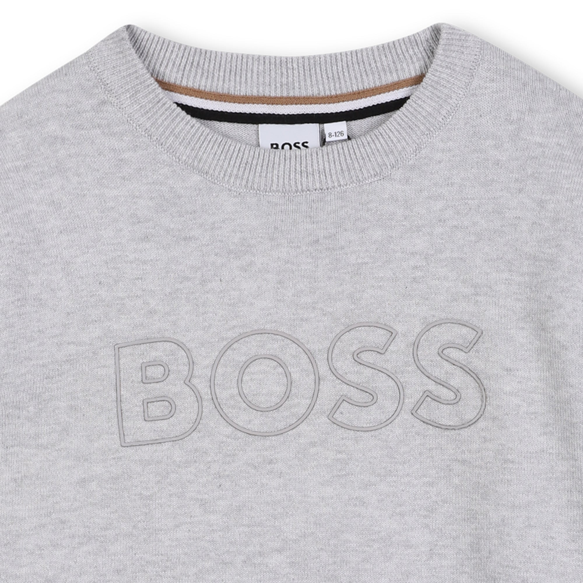 Boys Light Grey Cotton Sweater
