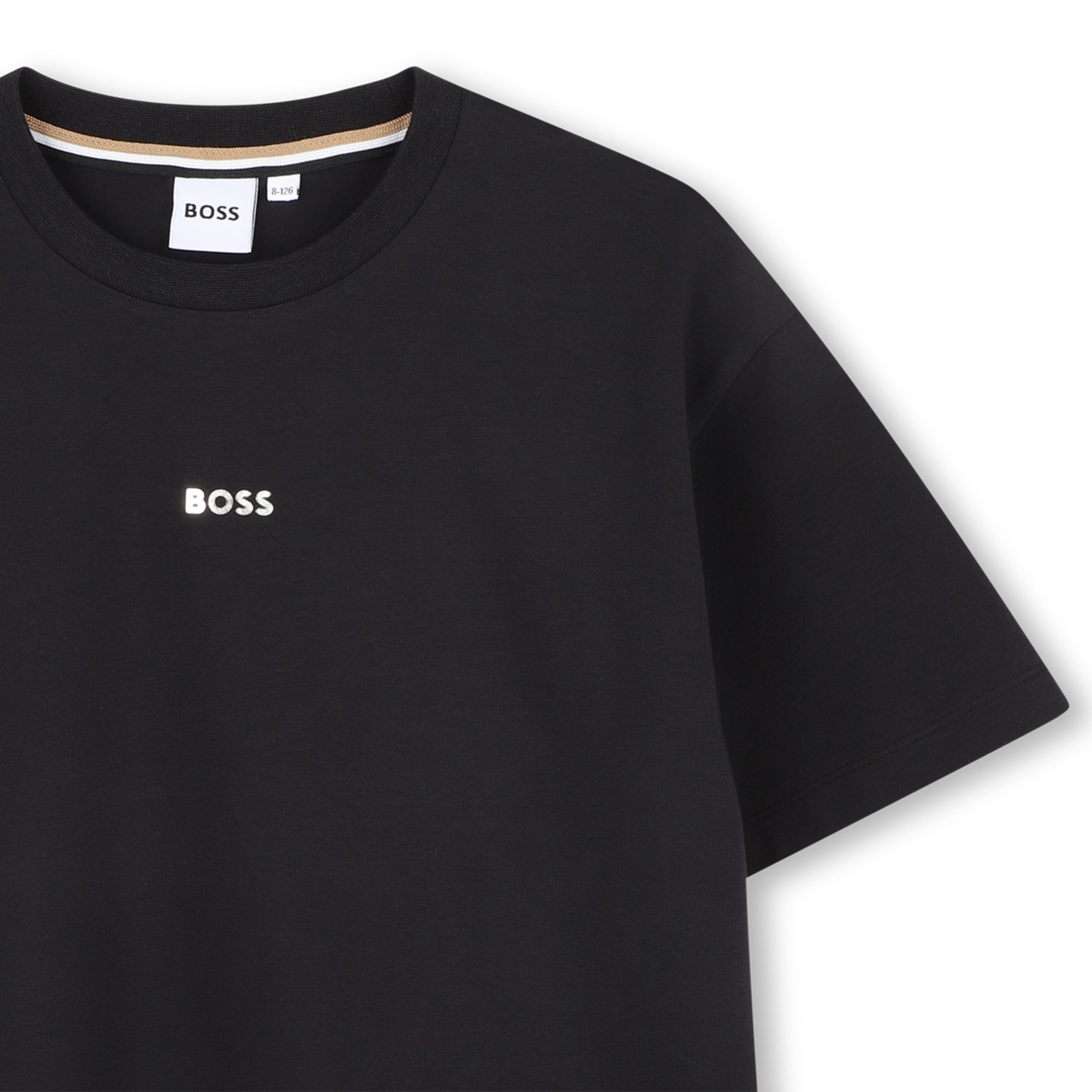 Girls Black Logo Cotton T-Shirt