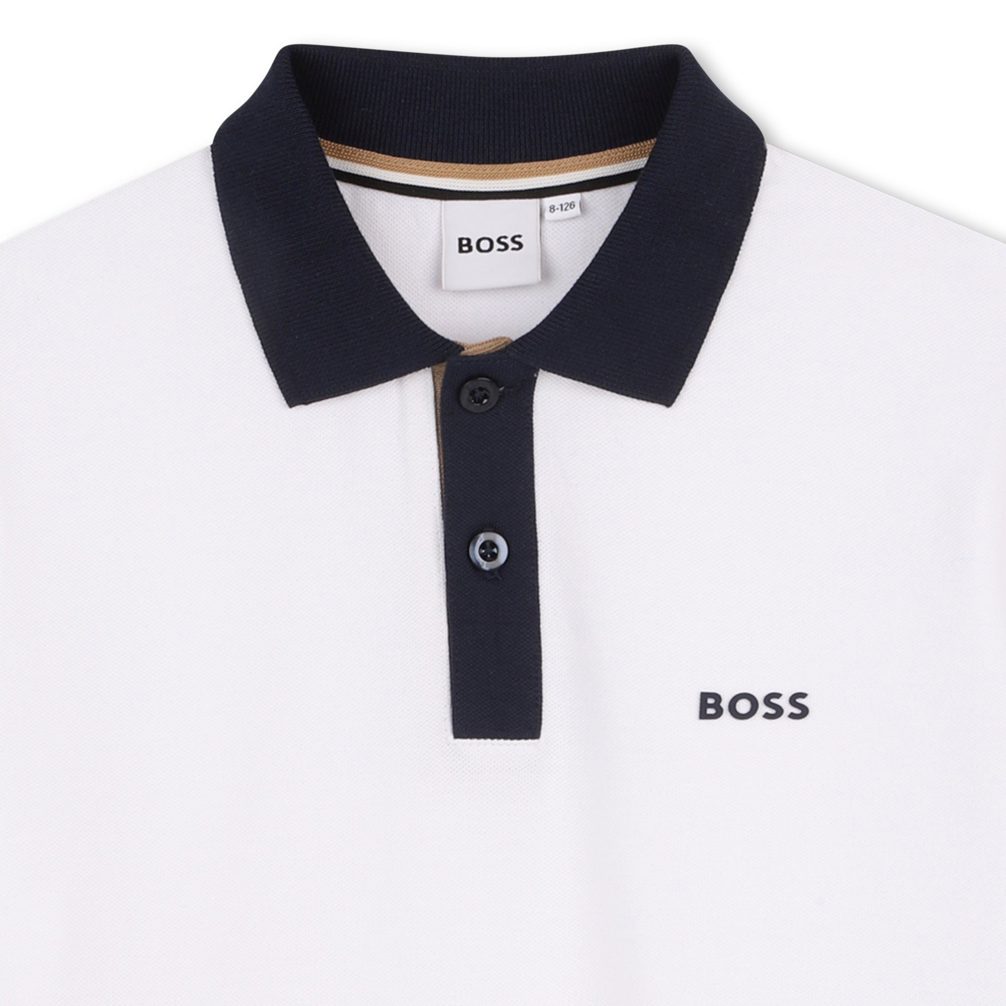 Boys White Cotton Polo Shirt