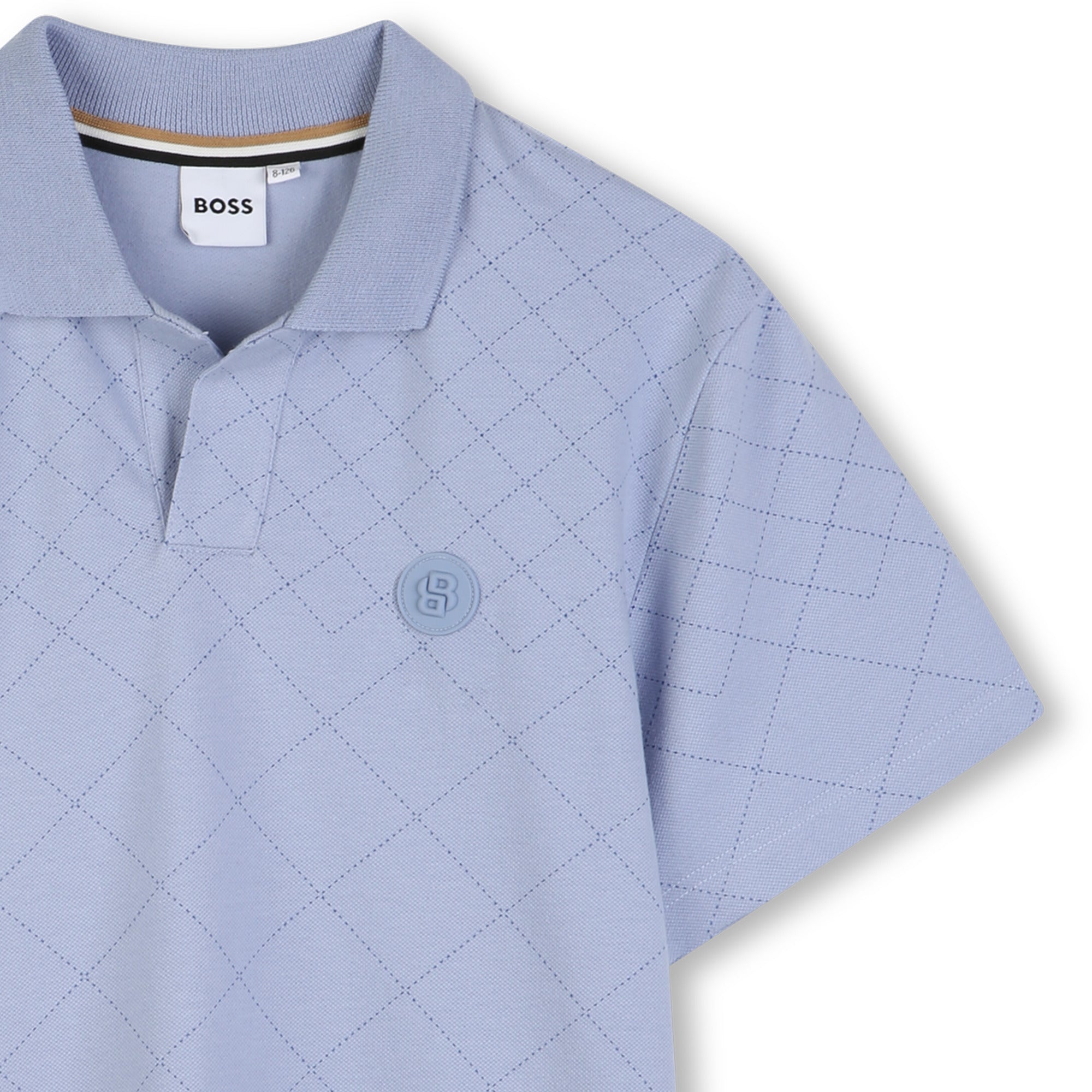 Boys Light Blue Cotton Polo Shirt
