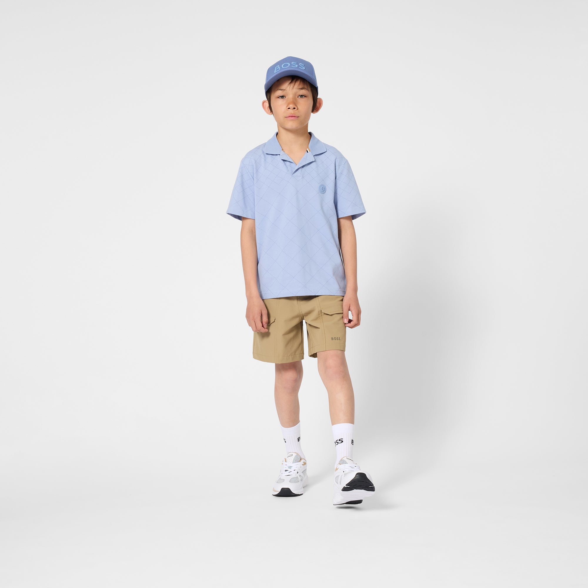 Boys Light Blue Cotton Polo Shirt