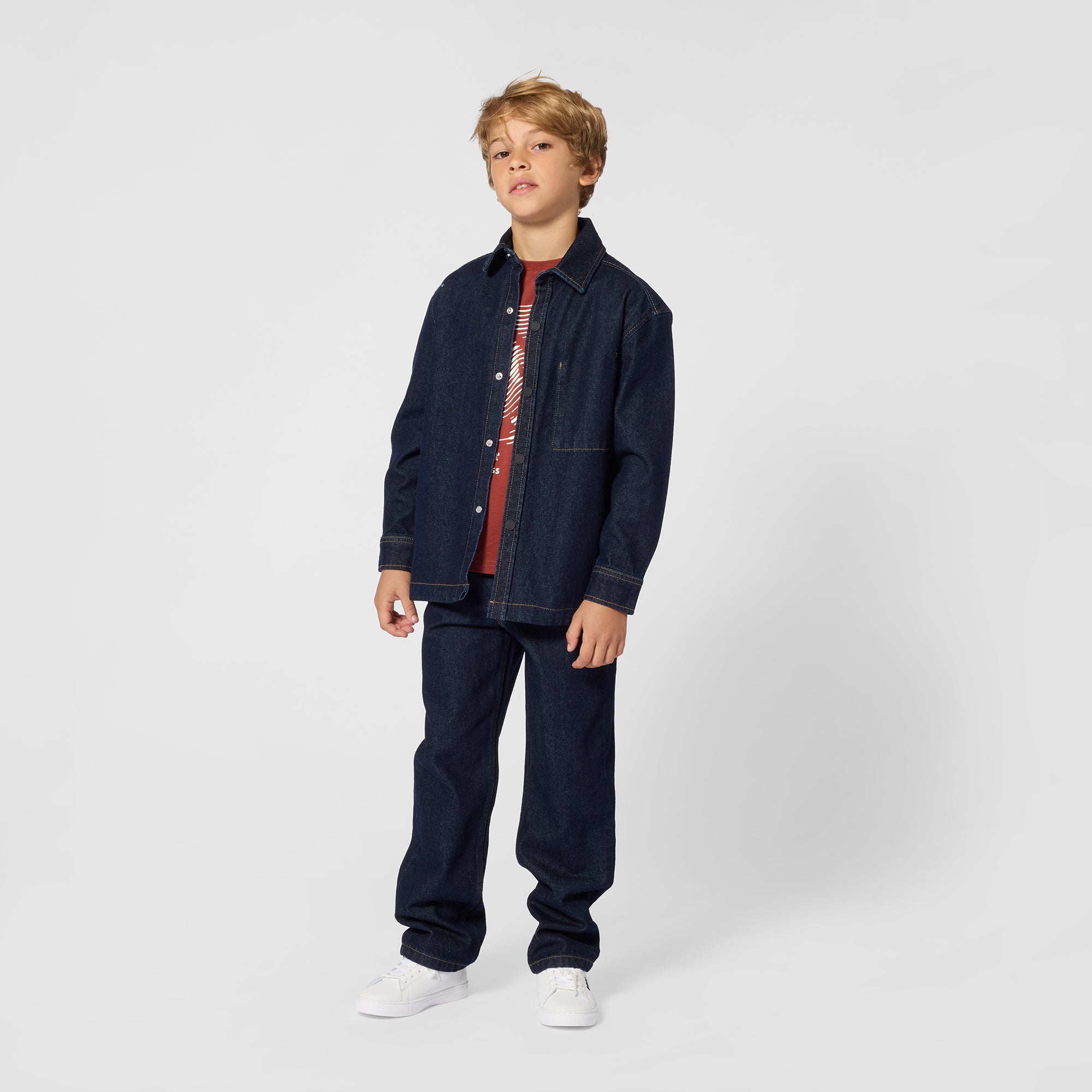Boys Dark Blue Denim Trousers