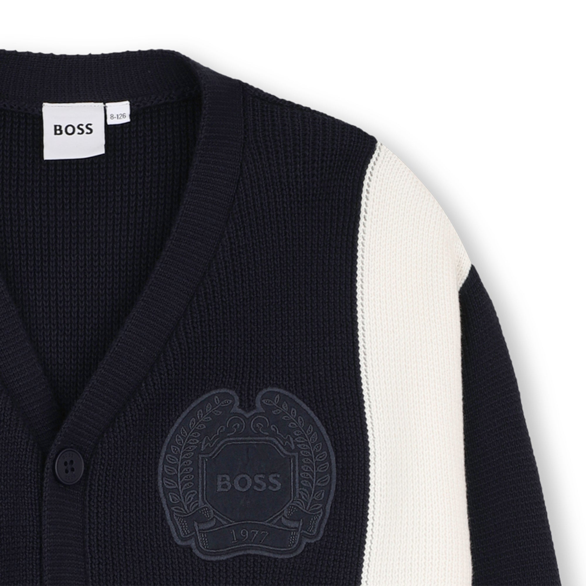 Boys Blue Cotton Knit Cardigan