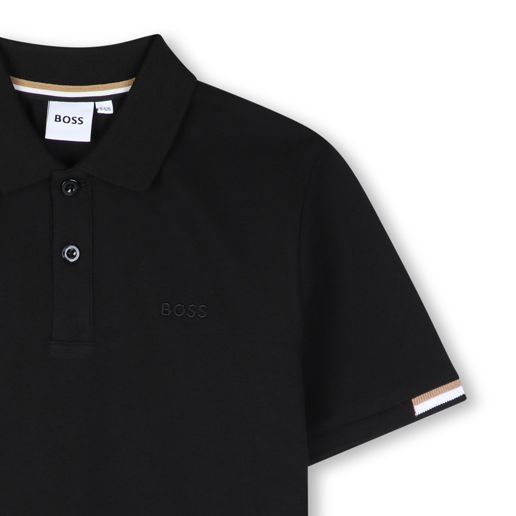 Polo en coton noir pour garçon