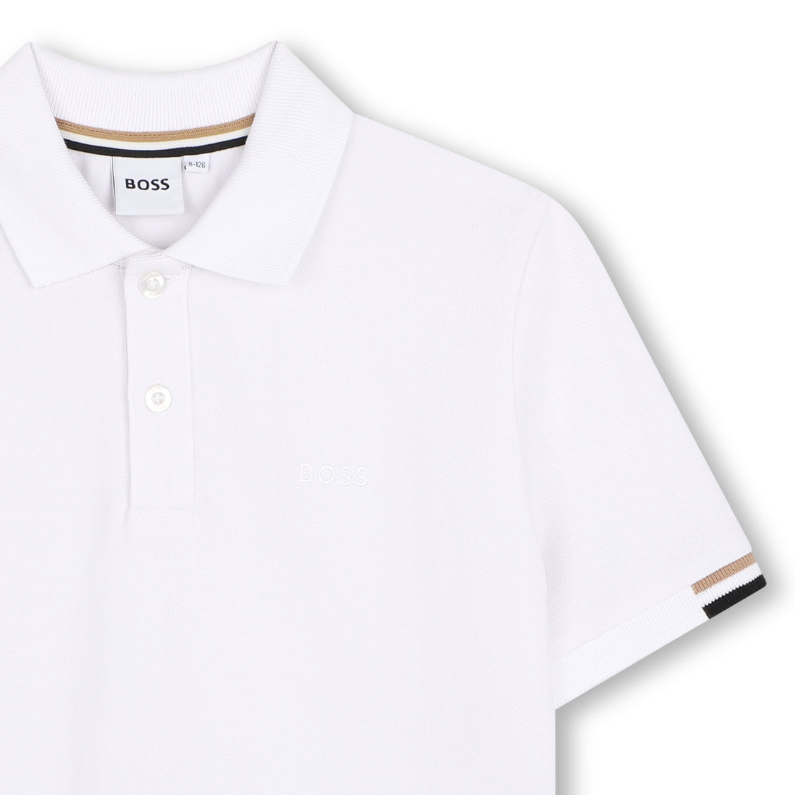 Boys White Cotton Polo Shirt