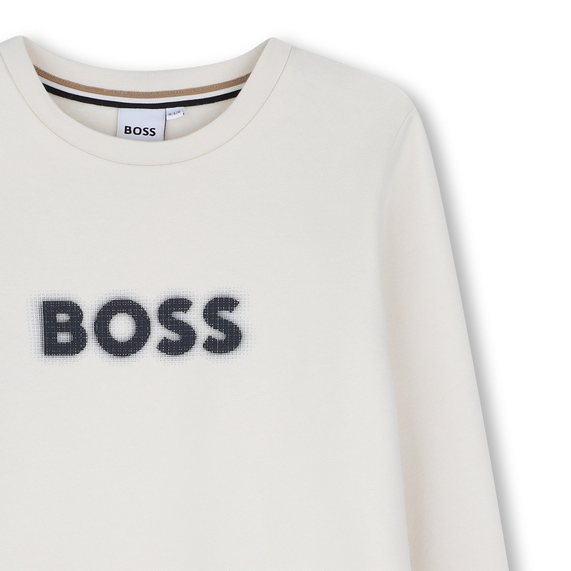 Boys White Logo Cotton Sweatshirt