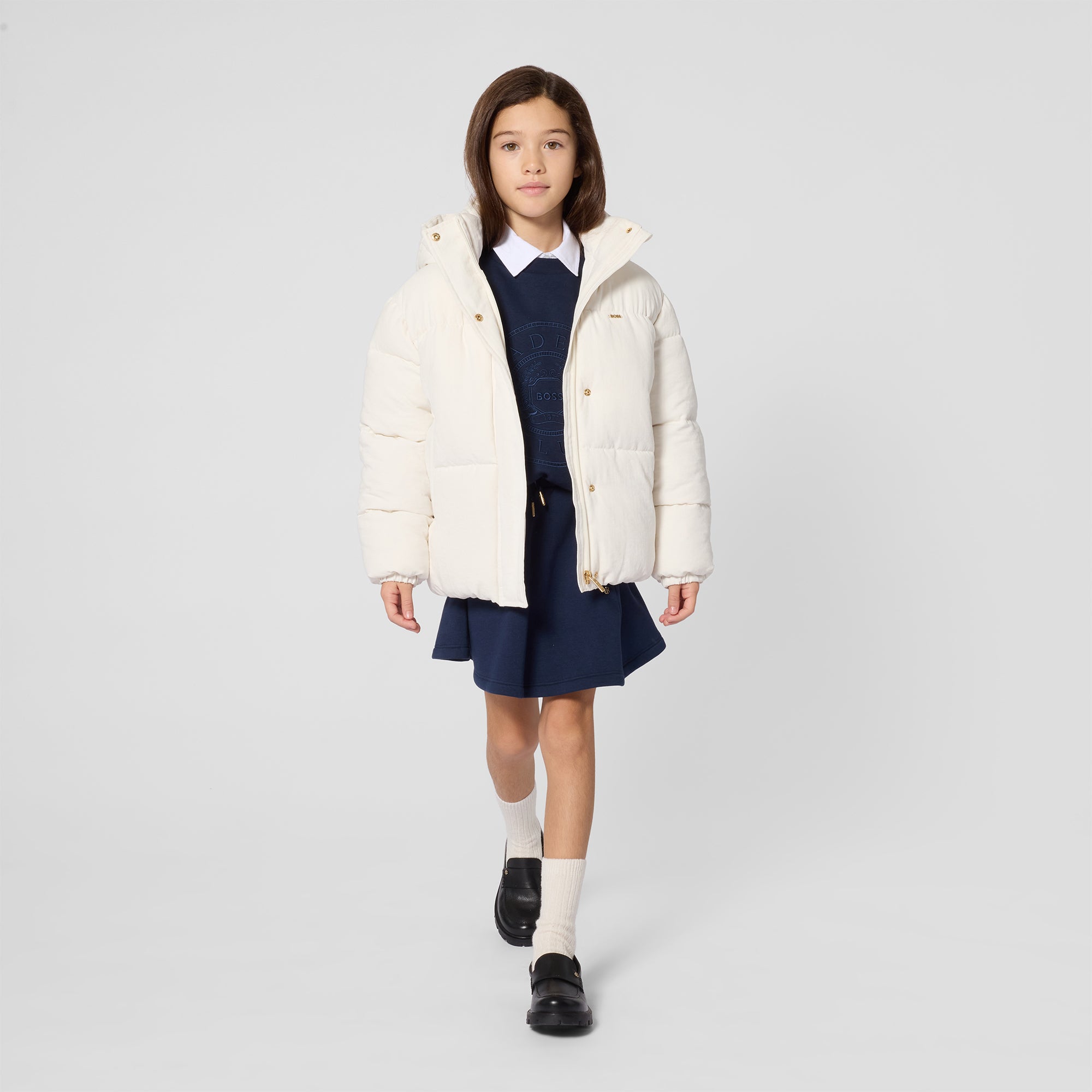 Girls Dark Blue Cotton Skirt