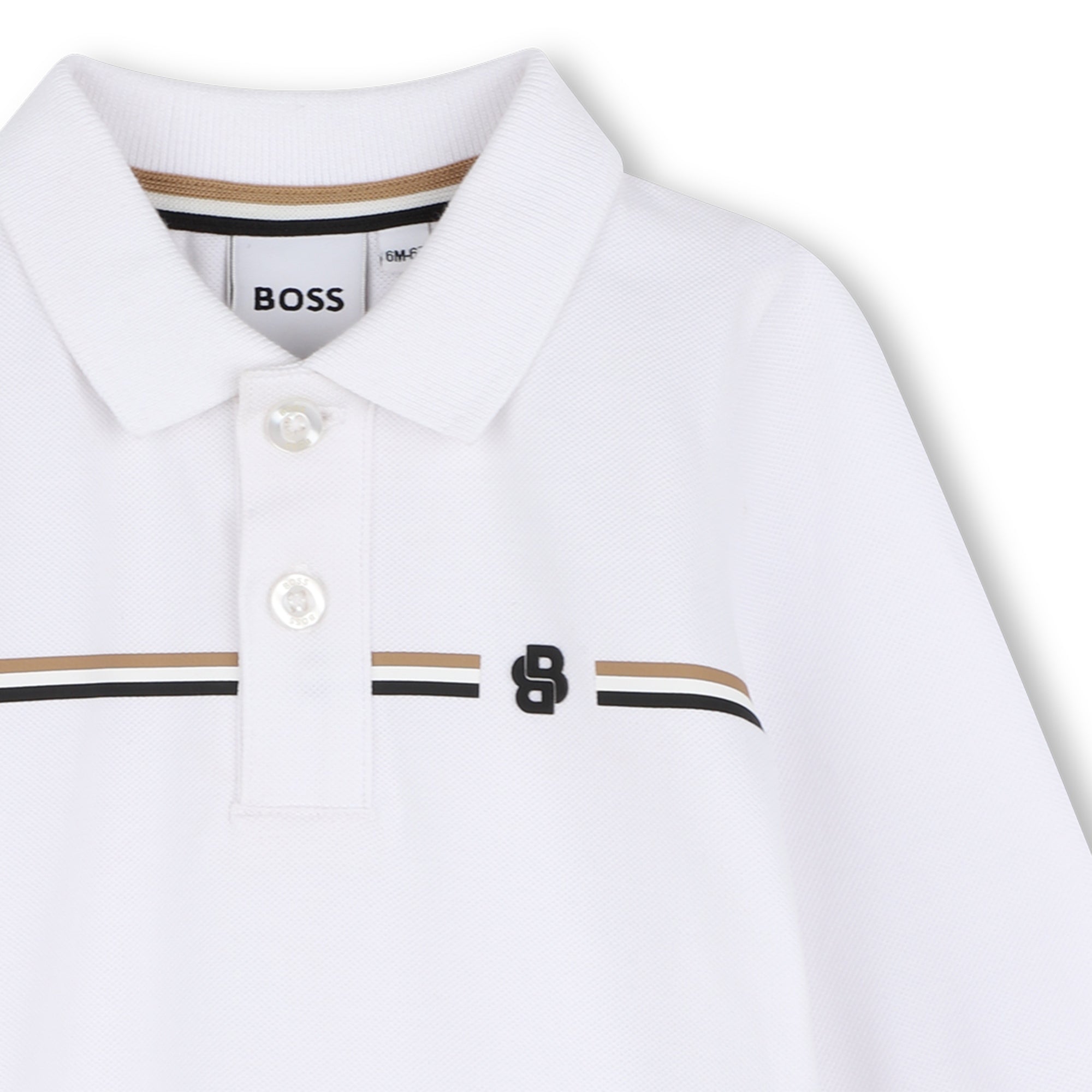 Baby Boys White Cotton Polo Shirt