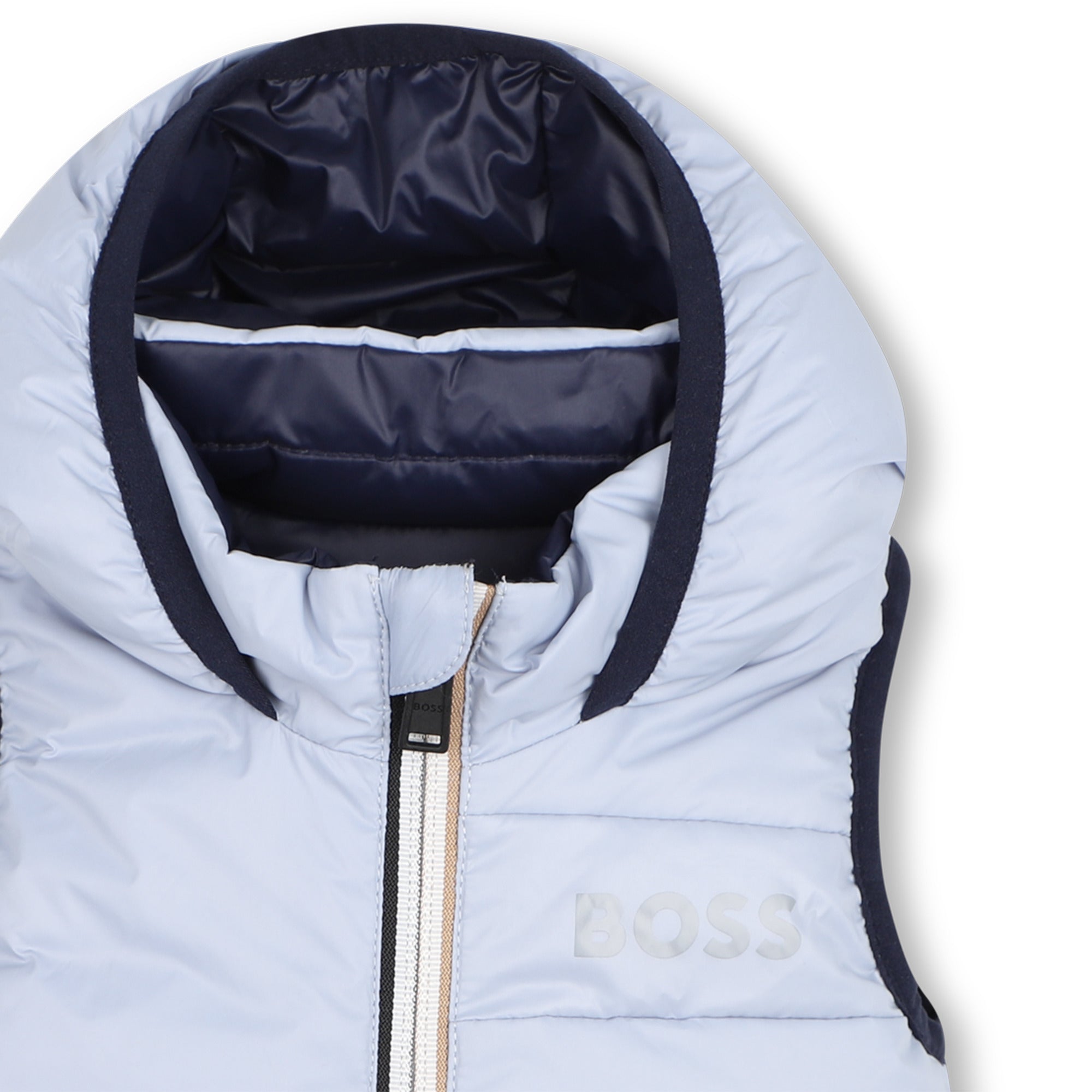Baby Boys Dark Blue Reversible Padded Down Gilet
