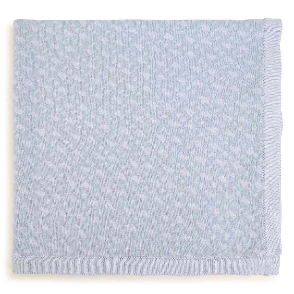 Baby Boys & Girls Blue Cotton Blanket(75x75cm)