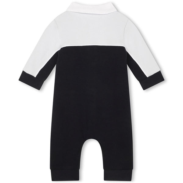 Baby Boys White Cotton Babysuit