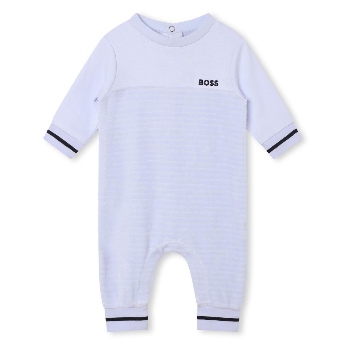 Baby Boys Blue Cotton Babysuit