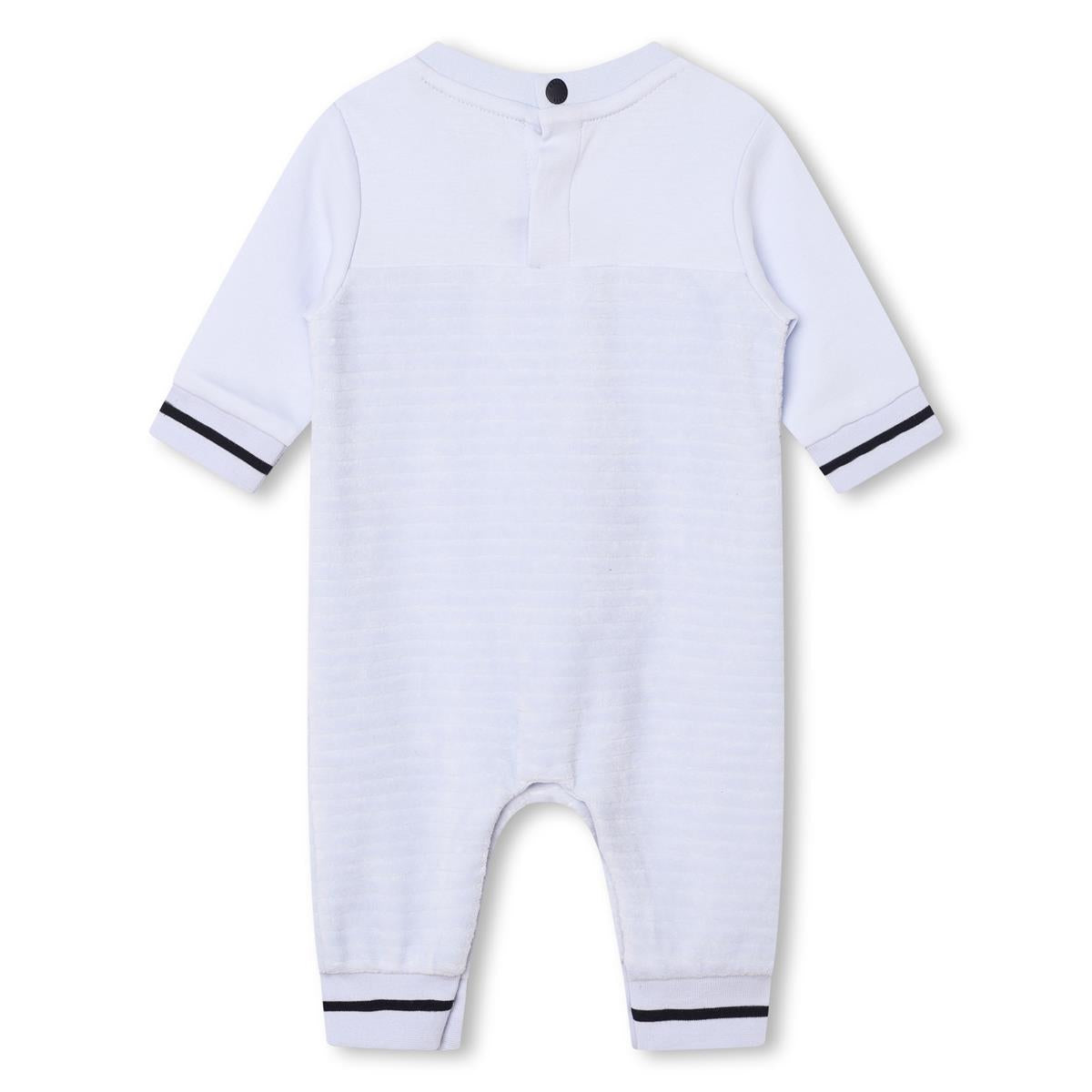 Baby Boys Blue Cotton Babysuit