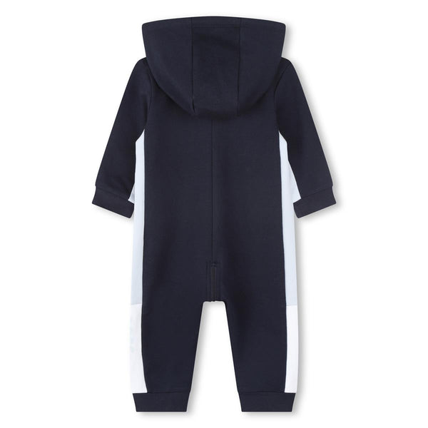 Baby Boys Navy Cotton Babysuit