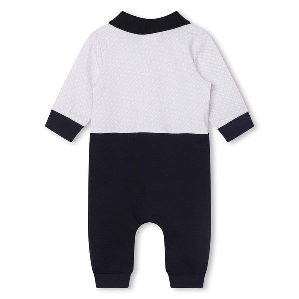 Baby Boys Navy Cotton Babysuit