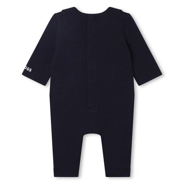 Baby Boys Navy Cotton Babysuit