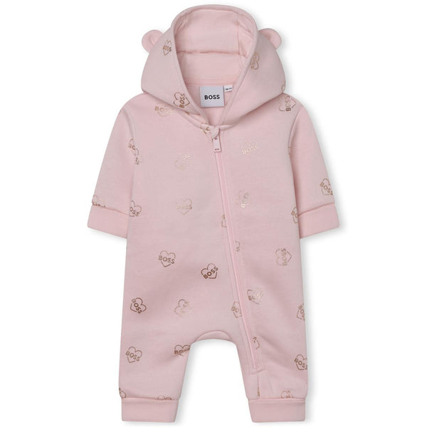 Baby Girls Pink Cotton Babysuit