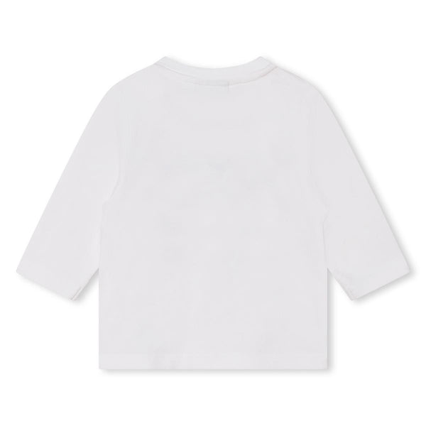 Baby Boys White Logo Cotton T-Shirt