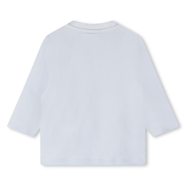 Baby Boys Light Blue Logo Cotton T-Shirt
