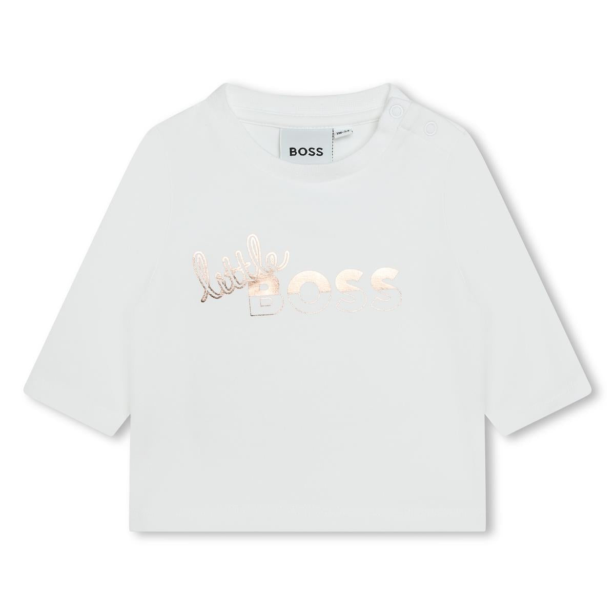 Baby Girls White Cotton T-Shirt