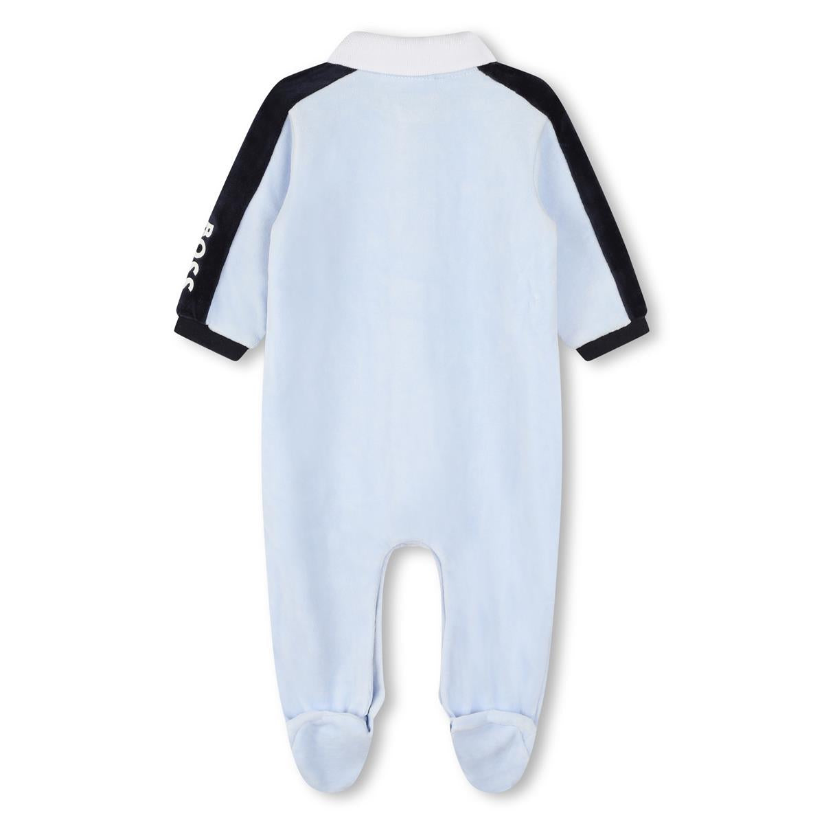 Baby Boys Light Blue Cotton Babysuit