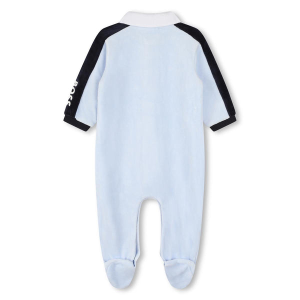 Baby Boys Light Blue Cotton Babysuit