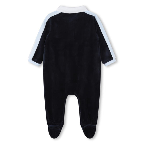 Baby Boys Navy Cotton Babysuit