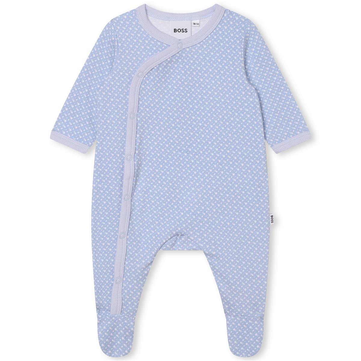 Baby Boys Blue Cotton Babysuit