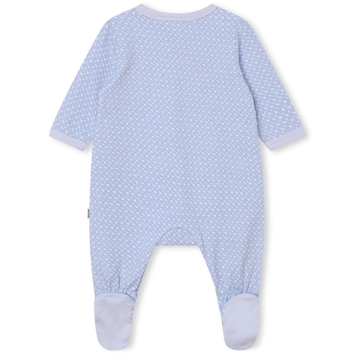 Baby Boys Blue Cotton Babysuit