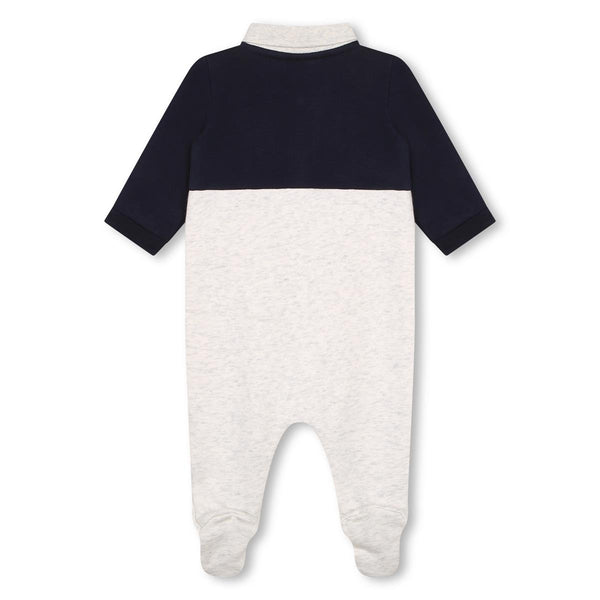 Baby Boys Grey Cotton Babysuit