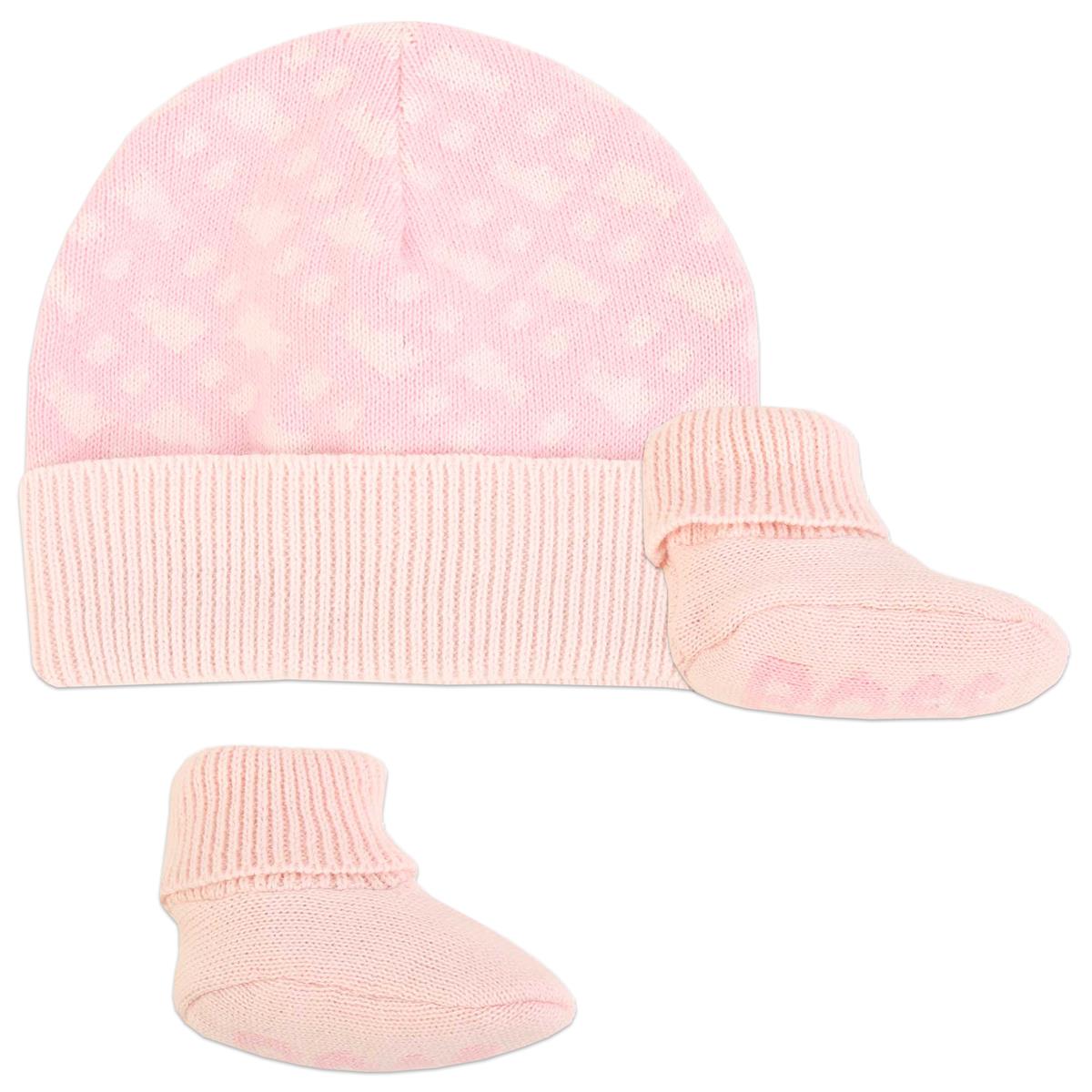 Baby Girls Pink Cotton Hat & Socks