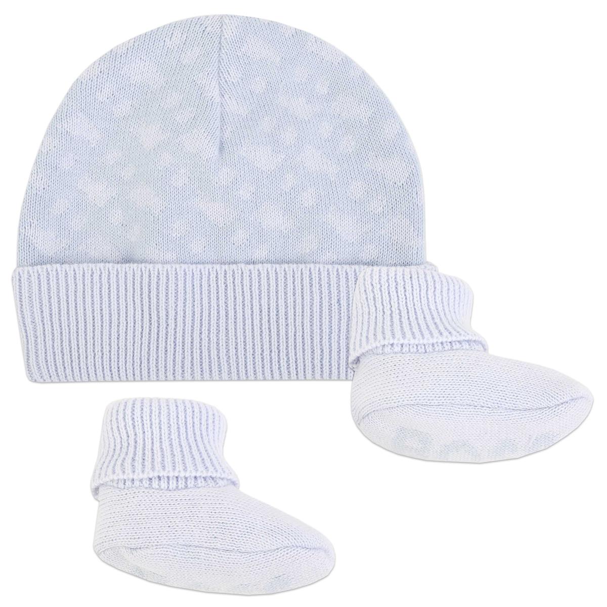 Baby Boys Blue Cotton Hat & Socks