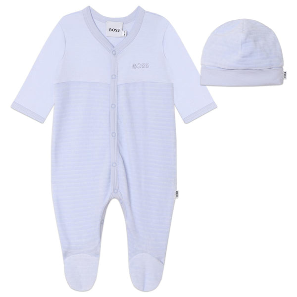 Baby Boys Light Blue Cotton Babysuit Set