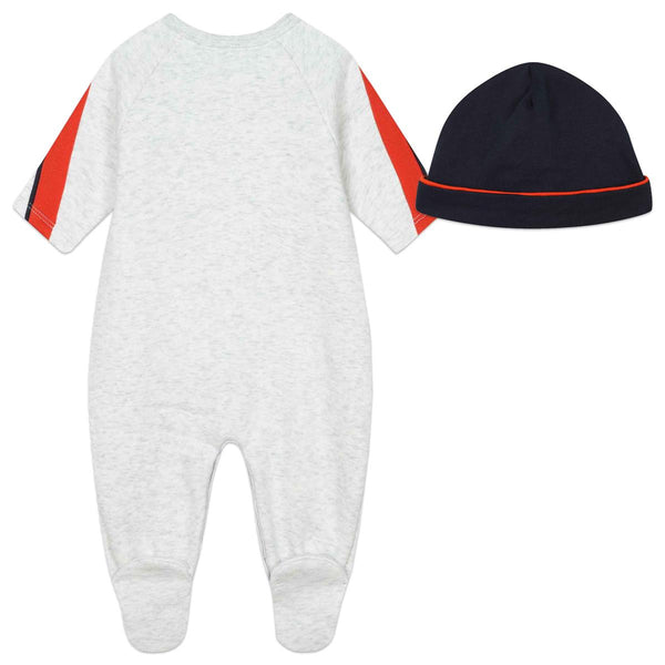 Baby Boys Grey Cotton Babysuit