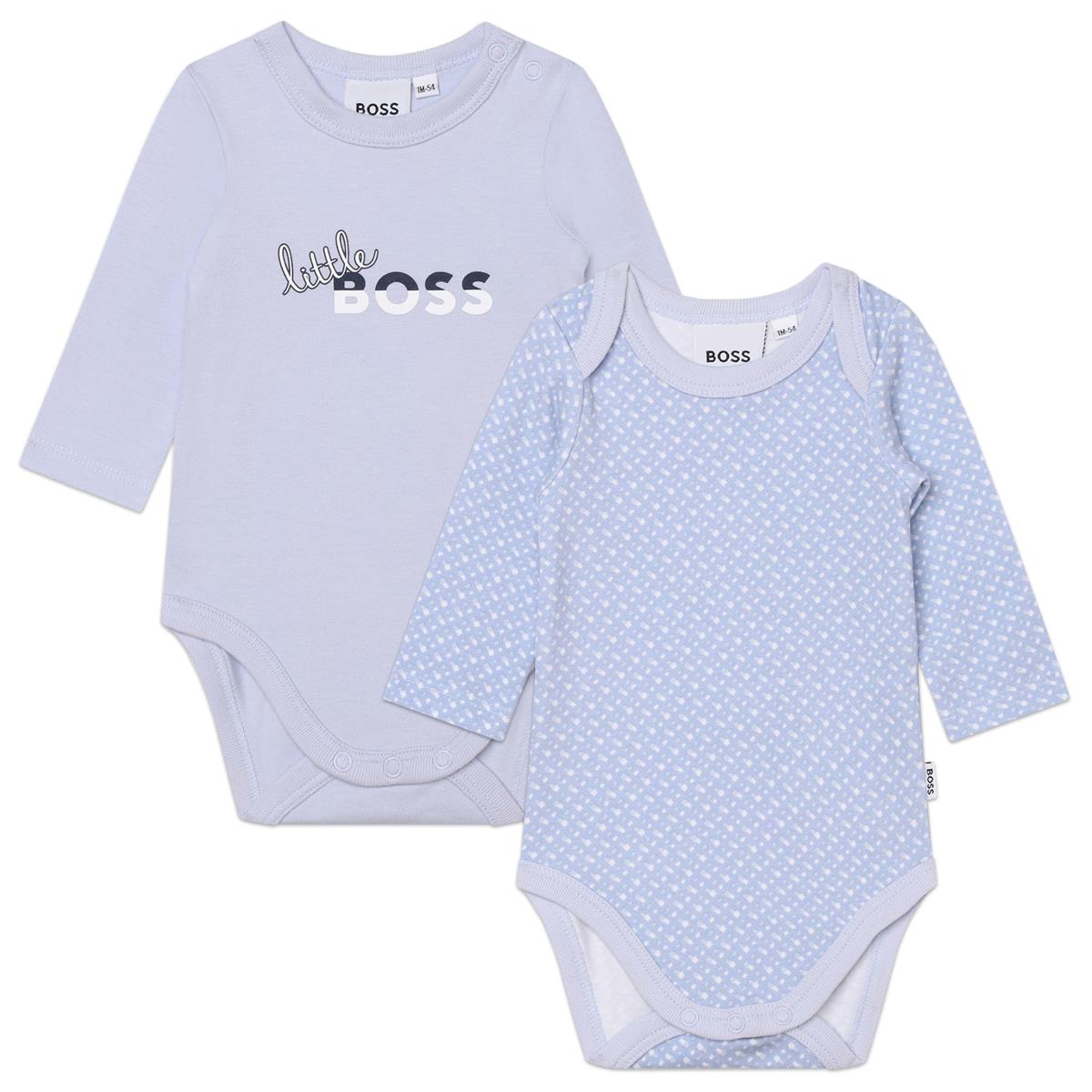 Baby Boys Blue Cotton Babysuit Set