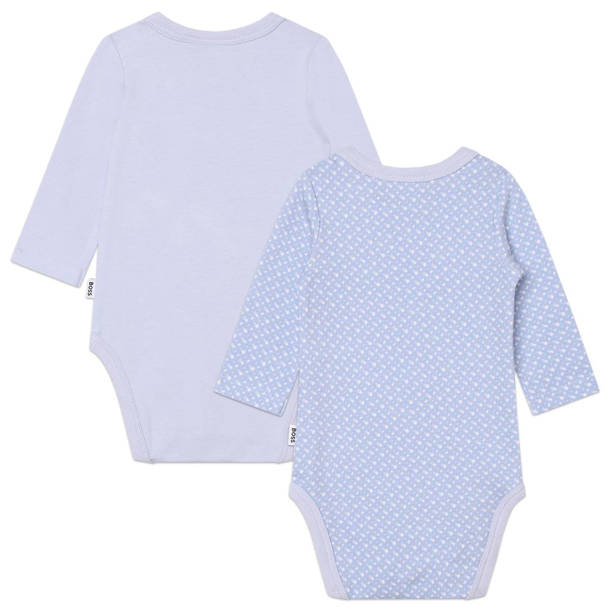 Baby Boys Blue Cotton Babysuit Set